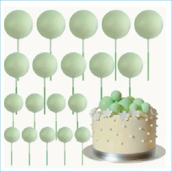 Topper BALLS Light Green Matt Cake decoration 20 pcs
