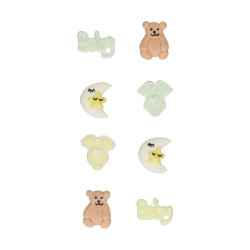 BABY sugar decorations 8 pcs. Teddy bear