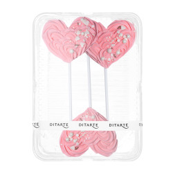 Meringues Hearts on a stick Slado 3 pcs. Pink