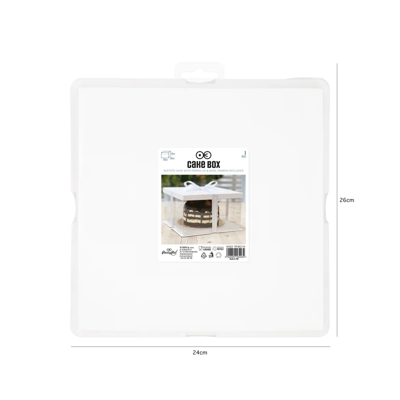 Tortenverpackung 30x30x25 cm Perlenkasten hoch