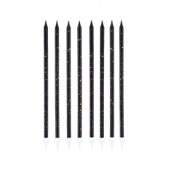 High Dotted Black Kerzen 6 Stk.
