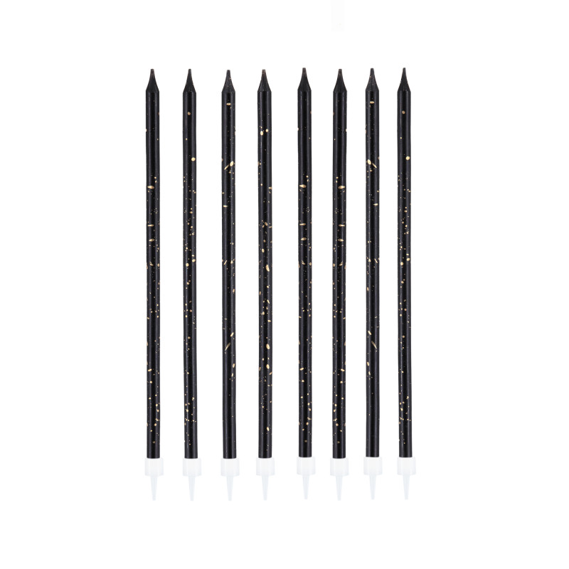 High Dotted Black Kerzen 6 Stk.