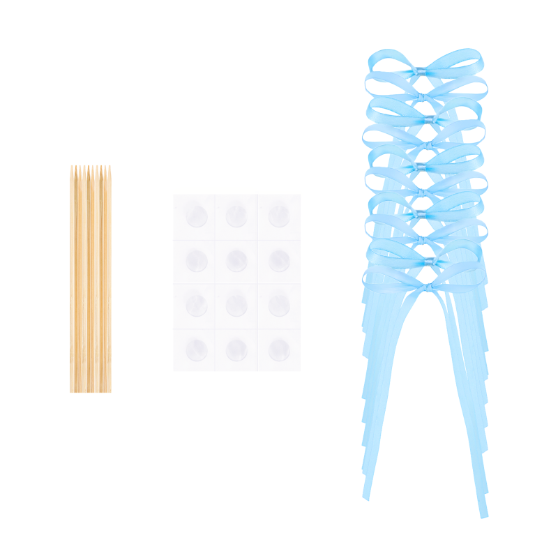 Cake topper Blue bows 10 pcs. cupcake picks