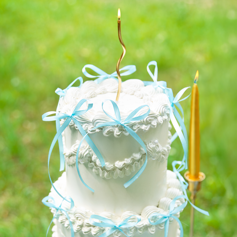 Cake topper Blue bows 10 pcs. cupcake picks