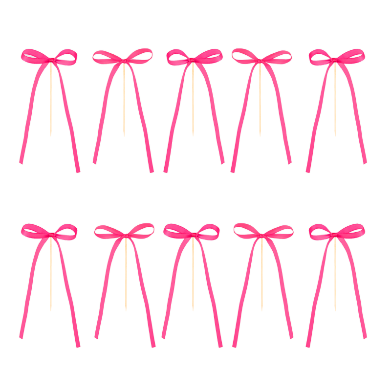 Топпери для торта Банти темно-рожеві 10 шт. фігурок-підбирачів
