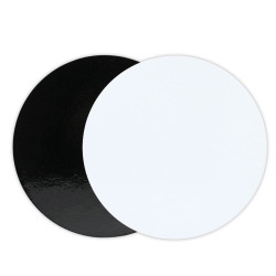 Double-sided cake board 20 cm black and white 1 mm thin