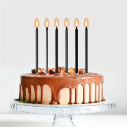 High Dotted Black Kerzen 6 Stk.