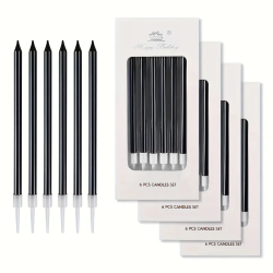 High Dotted Black Kerzen 6 Stk.