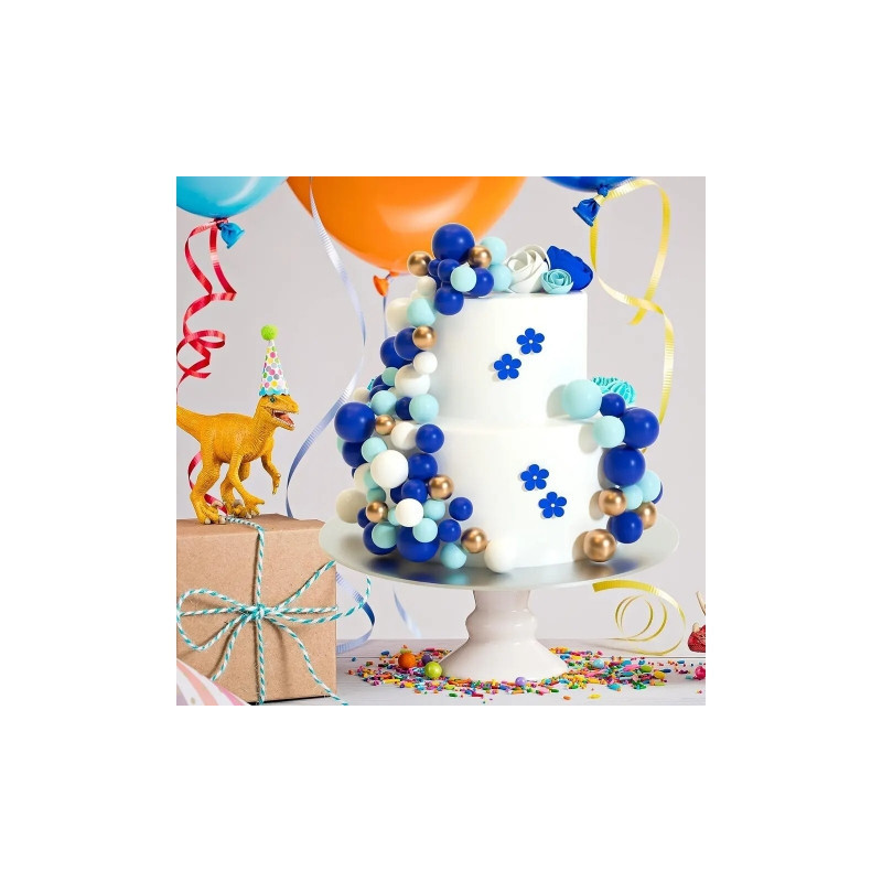 Topper BALLS XXL Gold White Blue Cake decoration 108 pcs