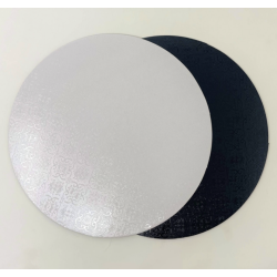 Doppelseitige Tortenunterlage, schwarz-weiß, 3 mm, 15 cm
