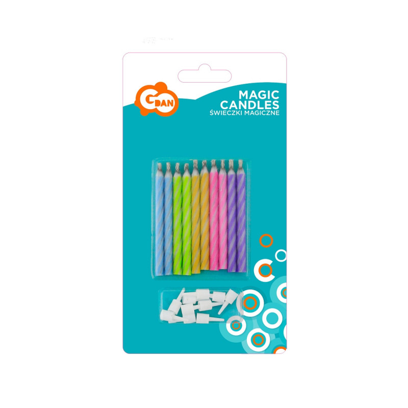 Geburtstagskerzen 10 Stk. MAGIC PASTEL leuchtet wieder auf