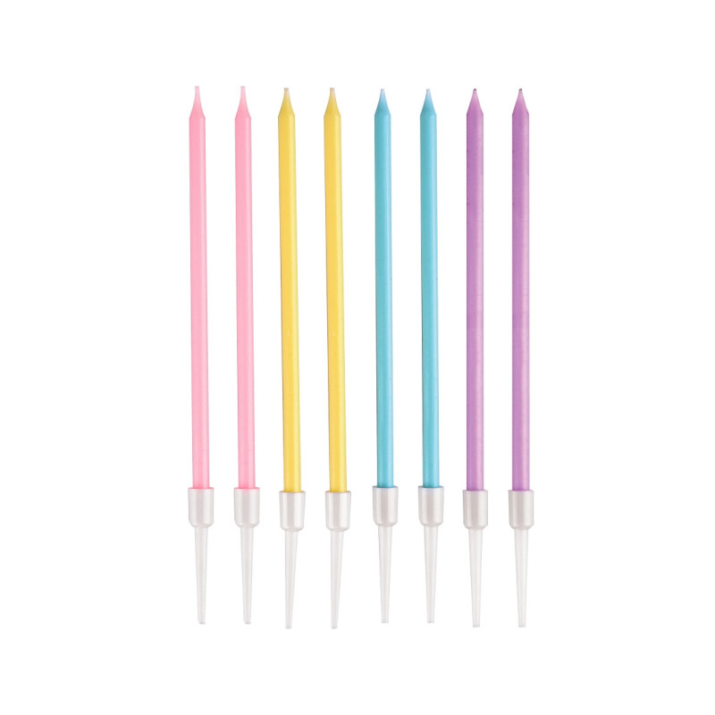 Tall candles Bright Pastel Gold 6 pcs gold