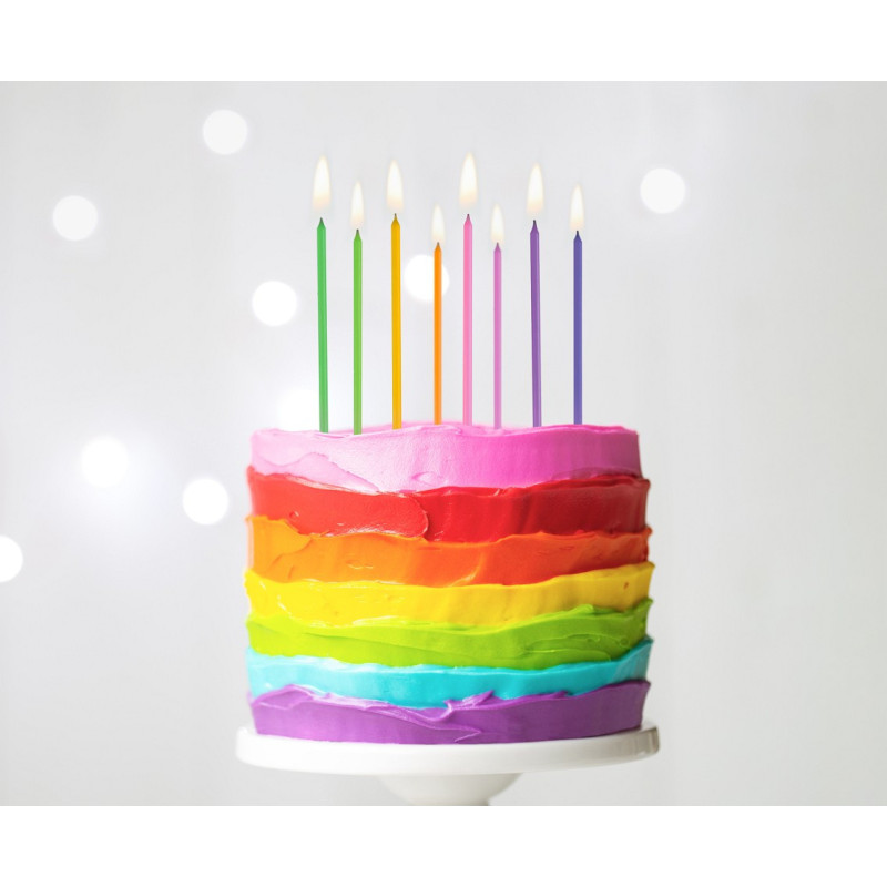 Tall candles Bright Pastel Gold 6 pcs gold