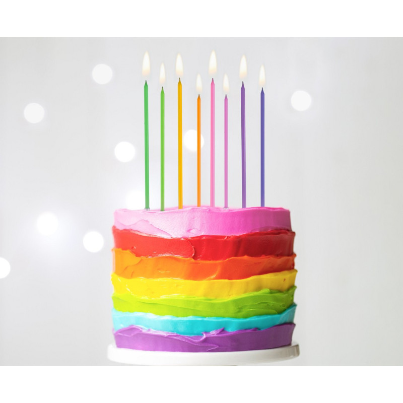 Tall candles Bright Pastel Gold 6 pcs gold