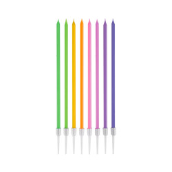 Colorful Tall Candles 8 pcs. 17 cm