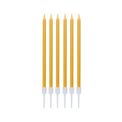 Hohe Kerzen Bright Pastel Gold 6 Stück gold