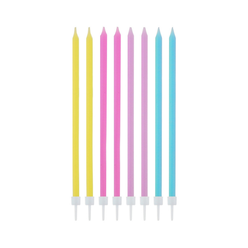 Pastel Tall Candles 16 pcs. 14,5 cm Macaron mix