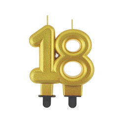 Świeczka cyferka 18 złota