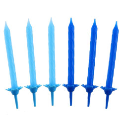 Blue candles 24 pcs. 6 cm