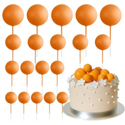 Прикраса для торта Topper BALLS, помаранчева матова, 20 шт.