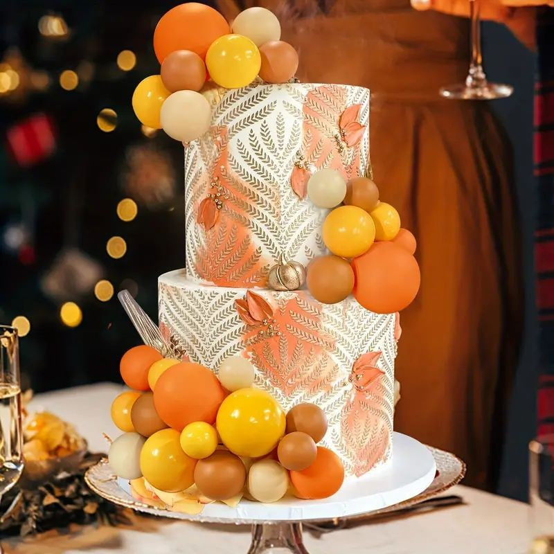 Tortendekorationskugeln, orange, matt, 20 Stück