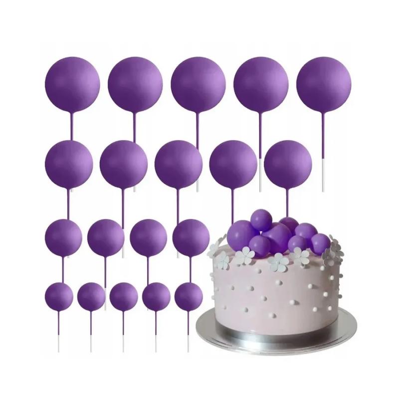 Topper BALLS Lila Matt Tortadísz 20 db