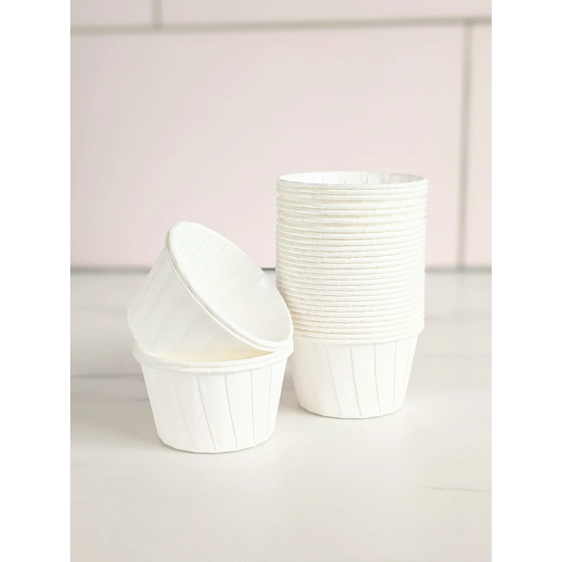 Papilotki kubeczki 25 szt. Białe 5 x 4 cm sztywne Foliowane