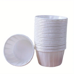 Becher 100 Stk. Weiß Creme 5 x 4 cm