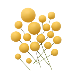 Topper BALLS Yellow Pastel Matt Cake decoration 20 pcs
