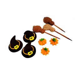 Cukordíszítés Slado Seprűk Kalapok Tökök Halloween