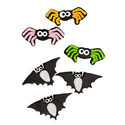 Slado Cukrová dekorace Pavouci Netopýři Halloween