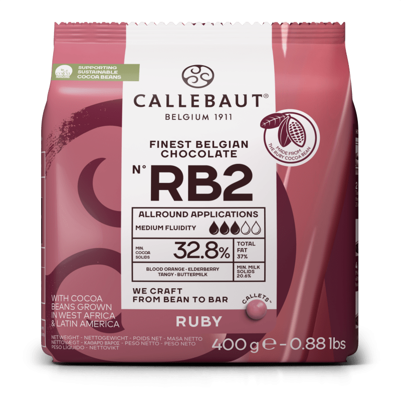 Callebaut chocolate drops RUBY CHOCOLATE 400 g