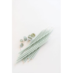 Weiße gepunktete hohe Kerzen 6 Stk.