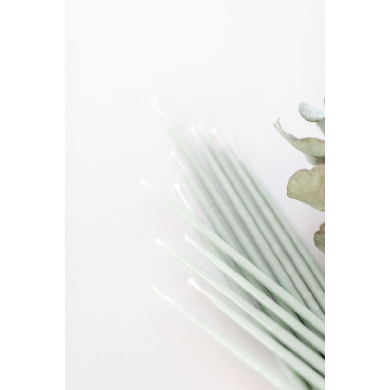 Kalamu Standard Slim Sage Kerzen, 15 cm, 10 Stück