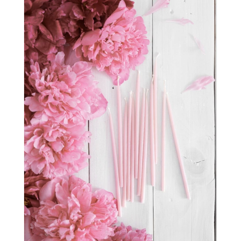 Świeczki Kalamu Standard Slim Jasny Róż 15 cm 10 sztuk