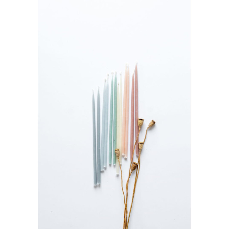 Kalamu Standard Slim Pastele II candles 15 cm 10 pieces