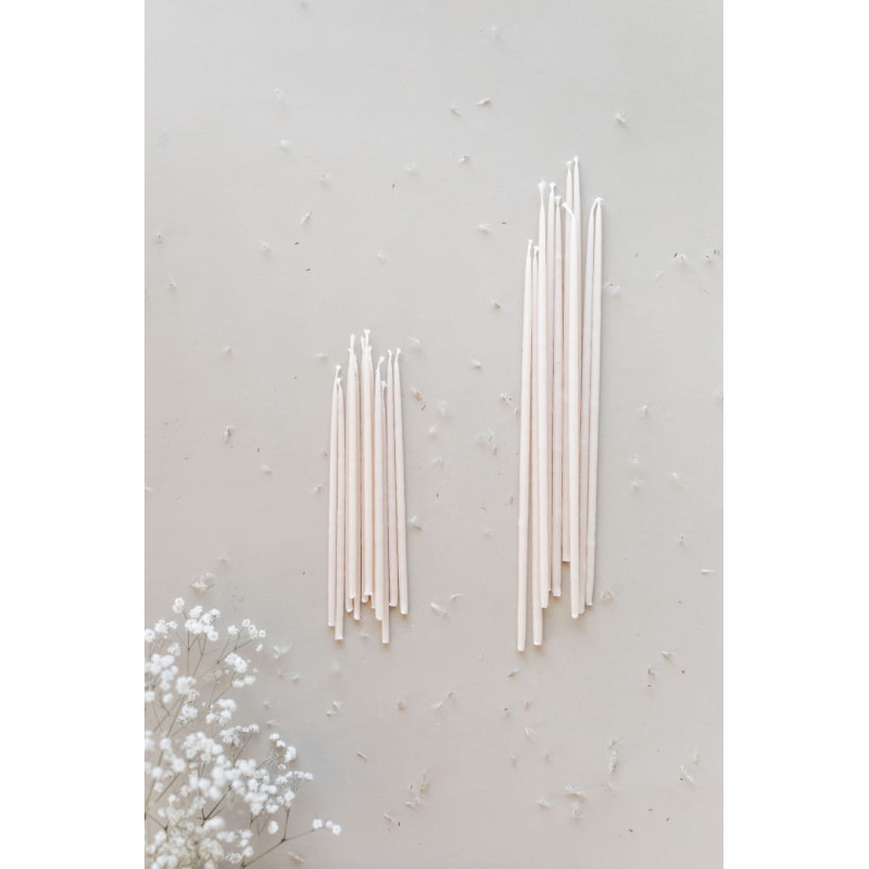 Kalamu Standard Slim Candles Beige 15 cm 10 pieces
