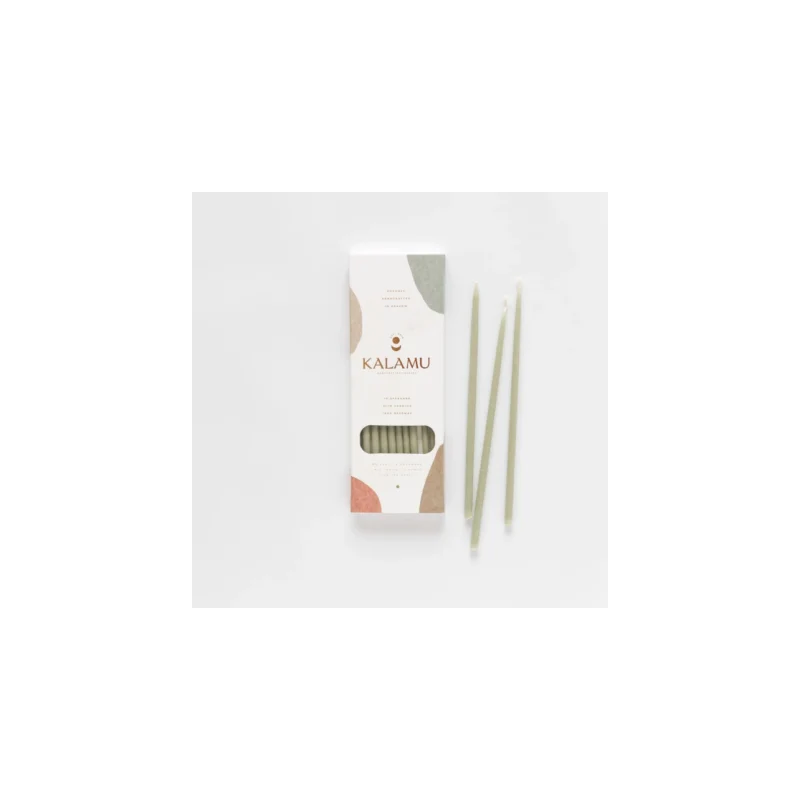 Kalamu Standard Slim Sage candles 15 cm 10 pieces