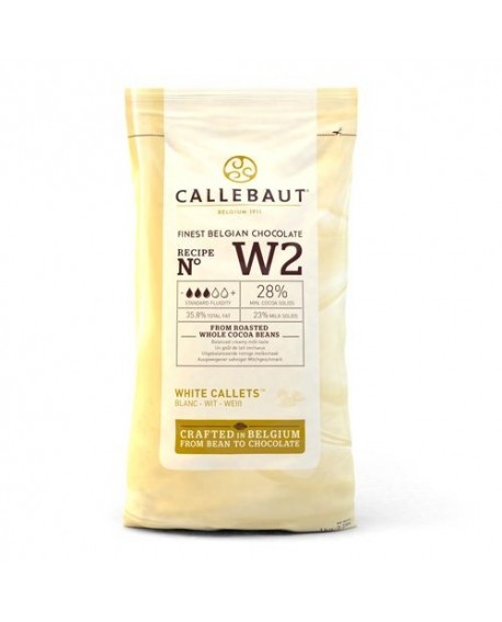 Callebaut chocolate drops WHITE CHOCOLATE W2 1kg Callebaut chocolate drops WHITE CHOCOLATE W2 1kg