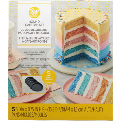 Set of 5 Wilton baking tins, LAYER CAKE, 15 cm