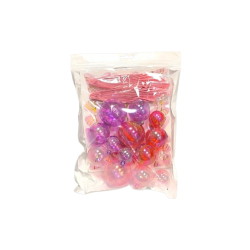 Topper KULE Zestaw na tort MOTYLE RÓŻ Kulki krystaliczne x 14 Wachlarze