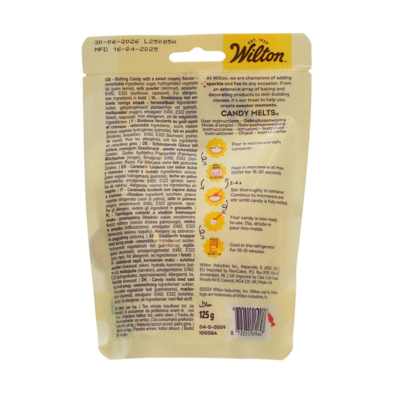 Шоколадные капли Wilton Конфетная глазурь белого цвета, 125 г