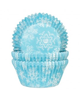 cupcake cases HoM 50 pcs SNOWFLAKES BLUE