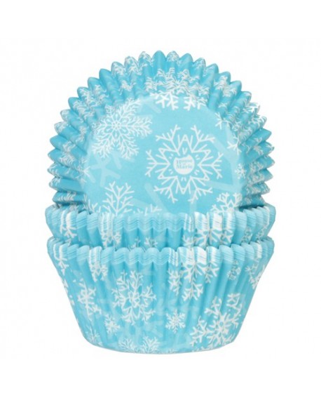 cupcake cases HoM 50 pcs SNOWFLAKES BLUE