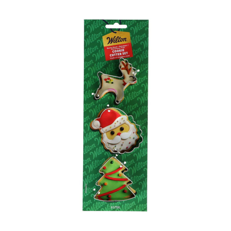 Vykrajovátka na vánoční cukroví Wilton 3 ks Vánoční strom Sobí Santa Claus