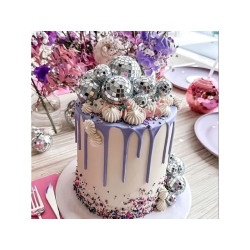 Topper Disco BALLS Cake decoration 8 pcs