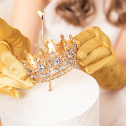 Topper KORONA Ozdoba na tort Złota 10 cm