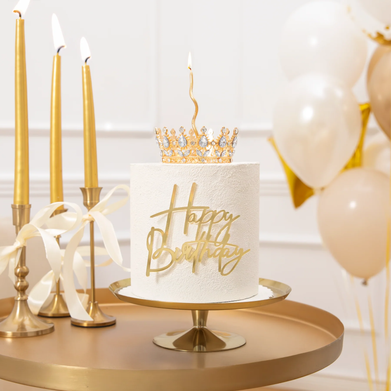 CORONA Topper Cake decoration Gold 10 cm