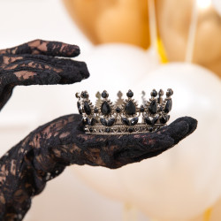 CROWN Topper Cake decoration Black 10 cm