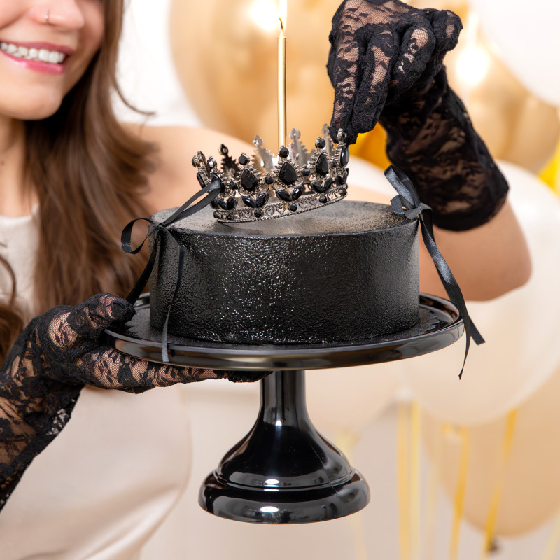 Kronen-Kuchenaufsatz, schwarz, 10 cm